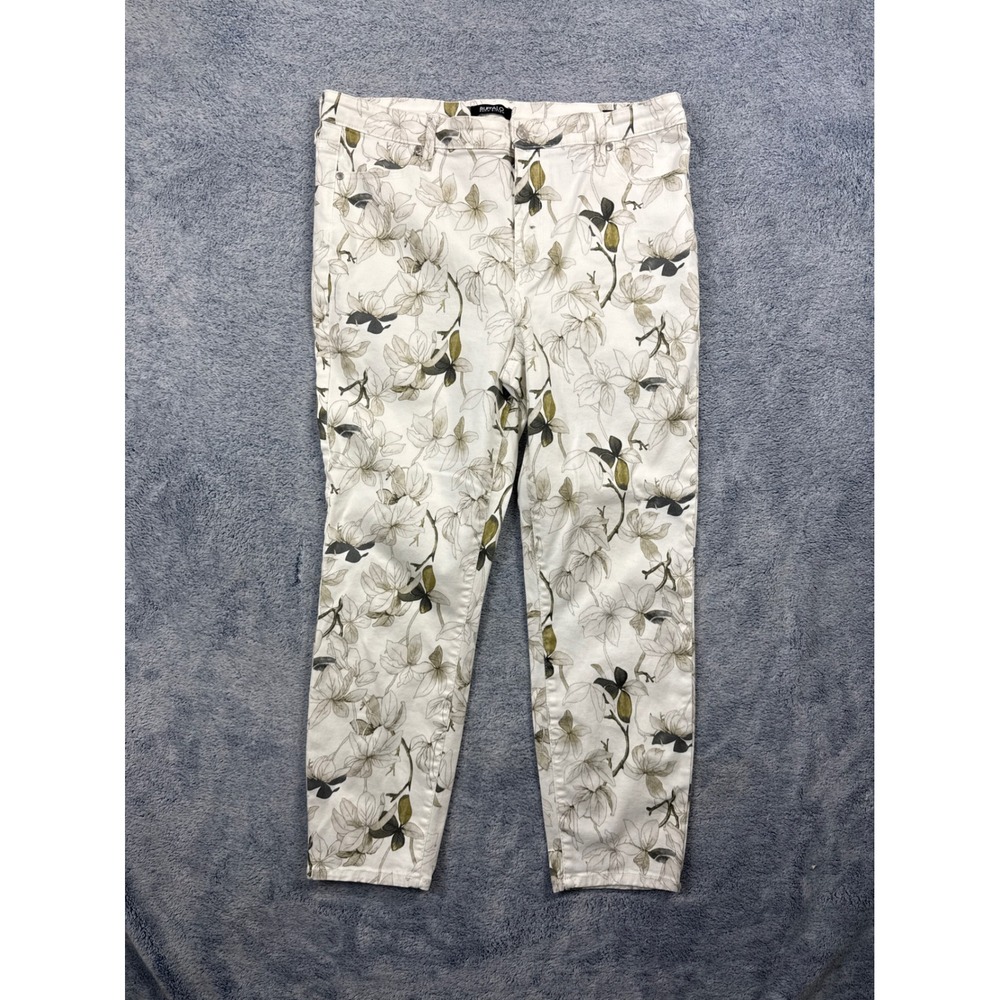 Buffalo Womens 14/34 White Floral Havana High Rise Soft Stretch Ankle Skinny